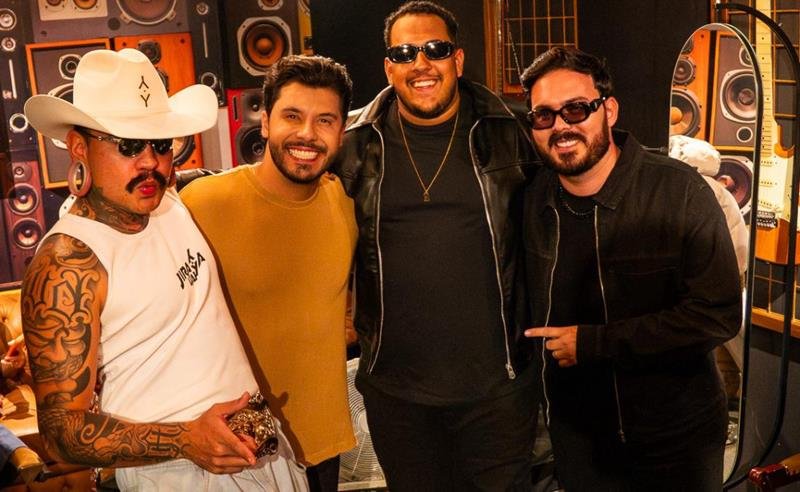 Rick Rastro grava clipe do remix de “Deixa Eu” ao lado de Murilo Huff, Felpe e JirayaUAI